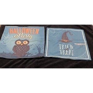 2 Spooky Happy Halloween Throw Pillow Covers Holiday Home Decor Trick Or Treat